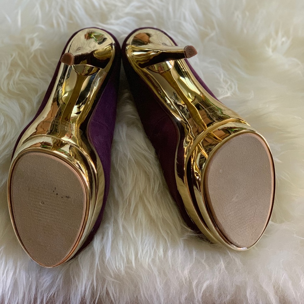 Purple w/Gold trim heels - Picture 3 of 6